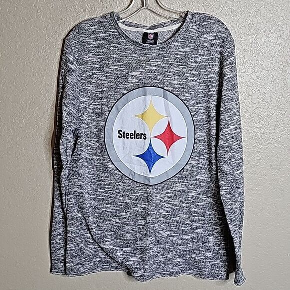 STEELERS Medium Long Sleeve Terry Sweatshirt - Picture 1 of 7